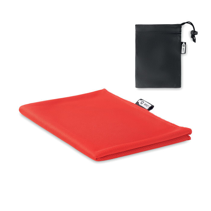 Serviette de sport personnalisée à haute capacité d'absorption en rPET avec sac filet - Tuko | pandacolach