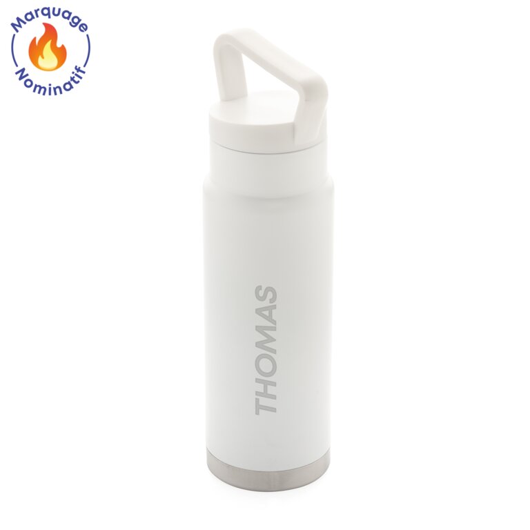 Bouteille promotionnelle avec votre prénom isotherme étanche avec poignée  - Pola | pandacolach
