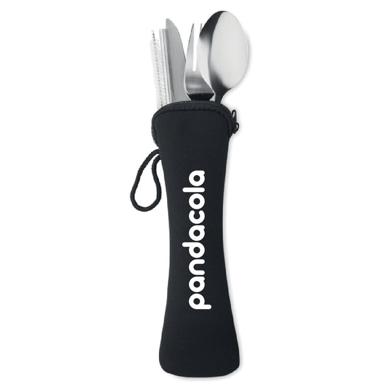 Couverts en acier inoxydable avec pochette personnalisable - Service | pandacolach