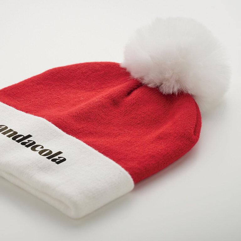 Bonnet de Noël personnalisable tricoté en acrylique - Malou | pandacolach