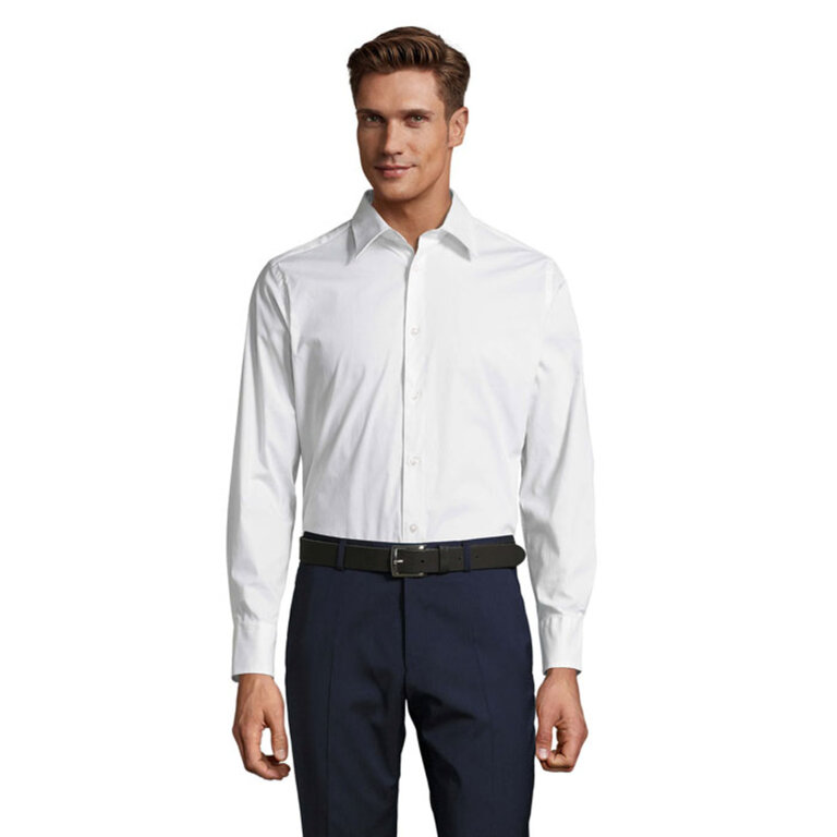 Chemise homme en stretch blanche - Louxor | pandacola