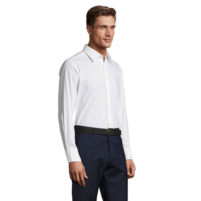 Chemise homme en stretch blanche - Louxor | pandacola - 1
