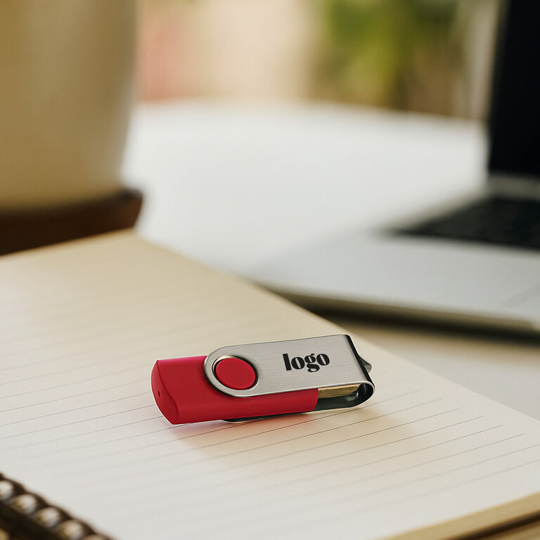 Clé USB personnalisable avec clip rotatif en métal - Twister | pandacolach