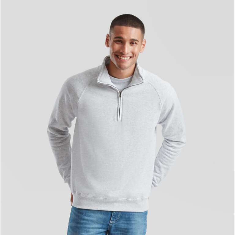 Sweat personnalisé raglan homme col zippé en coton 280 gr/m² | FRUIT OF THE LOOM® - Palaba | pandacola
