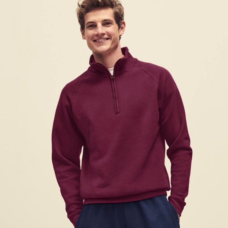 Sweat personnalisé raglan homme col zippé en coton 280 gr/m² | FRUIT OF THE LOOM® - Palaba | pandacola - 4