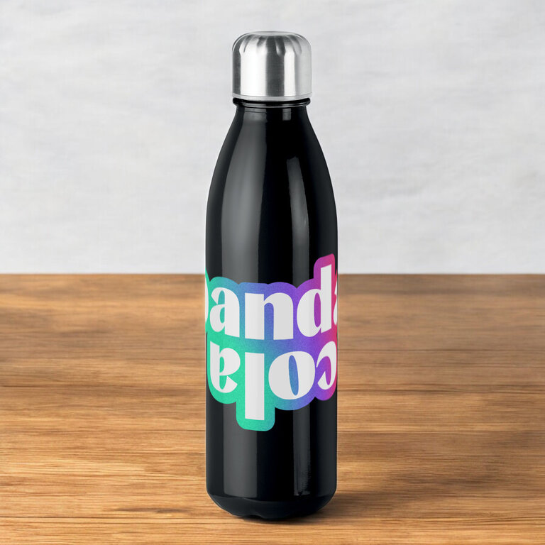 Bouteille publicitaire en verre 650 ml avec bouchon en inox - Aspen Glass | pandacolach