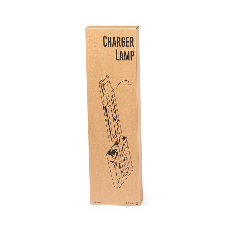 Lampe de bureau en bambou personnalisable avec chargeur à induction 10W - Slya | pandacola - 6