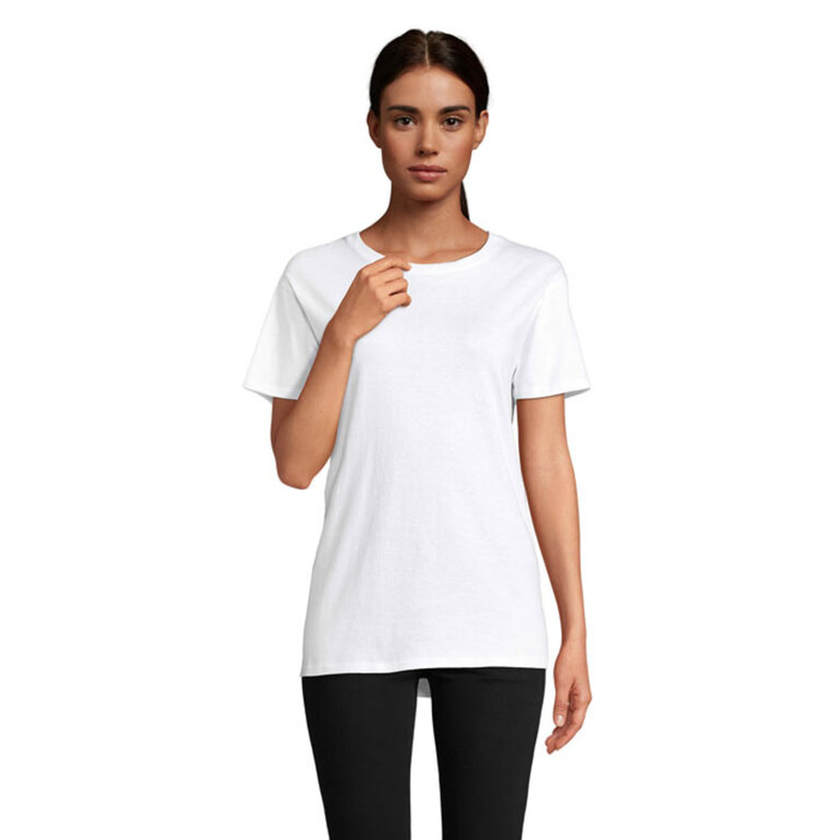 Tee-shirt personnalisable blanc unisexe à col rond 100% en coton bio 140 gr/m² - Epic | pandacola - 1