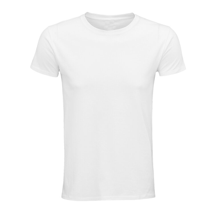 Tee-shirt personnalisable blanc à col rond 100% en coton bio 140 gr/m² - Epic | pandacolach