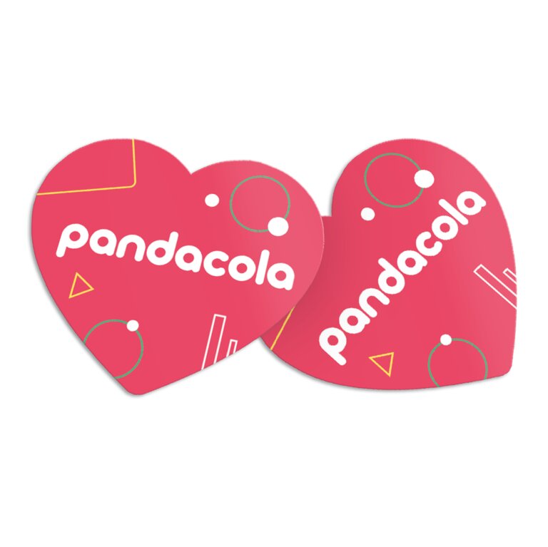 Sticker personnalisé en forme de coeur - Labar | pandacola