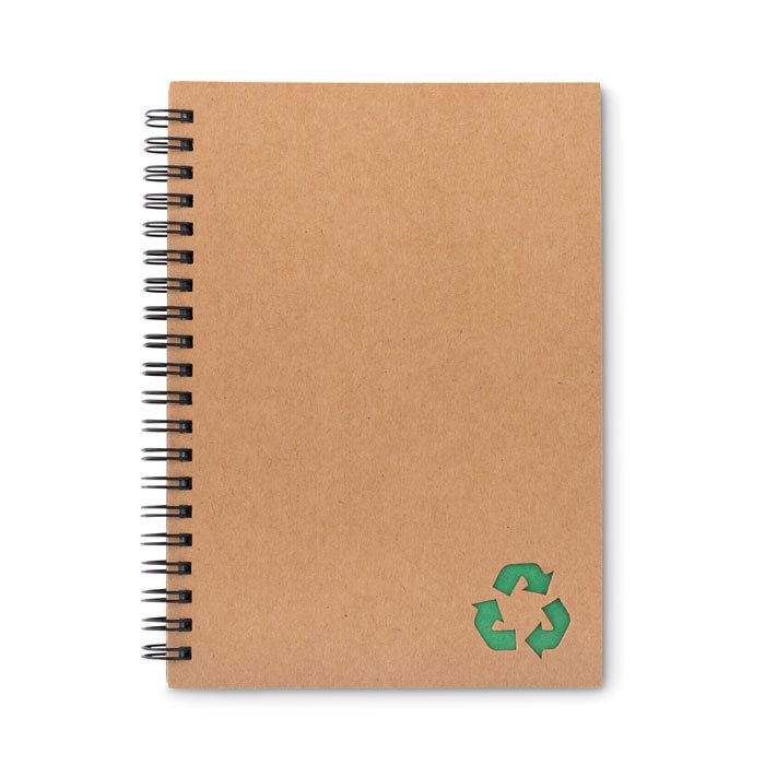 Cahier à spirales personnalisé en carton recyclé 140 pages lignées - Stonebook | pandacola