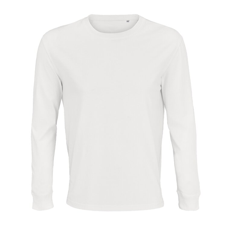 T-shirt personnalisable mixte blanc en coton bio manches longues 175 gr/m² - Pioneer Lsl | pandacola