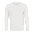 T-shirt personnalisable mixte blanc en coton bio manches longues 175 gr/m² - Pioneer Lsl | pandacolach - thumb