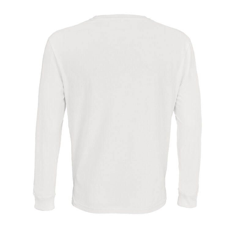 T-shirt personnalisable mixte blanc en coton bio manches longues 175 gr/m² - Pioneer Lsl | pandacolach - 1