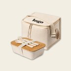Sac isotherme personnalisé en coton avec lunch box 1L - Combeau | pandacola - thumb
