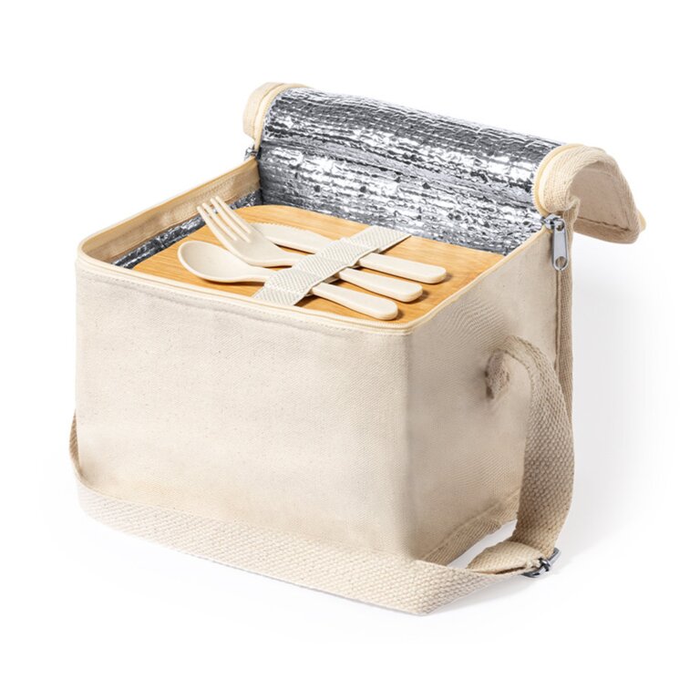 Sac isotherme personnalisé en coton avec lunch box 1L - Combeau | pandacola - 2