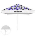 Parasol publicitaire carré ouverture avec poignée et lambrequin - Tahiti square | pandacola - thumb - 1