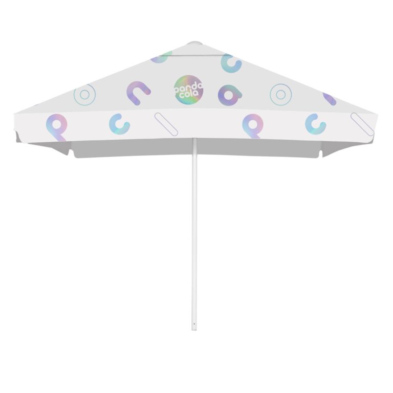 Parasol publicitaire carré ouverture avec poignée et lambrequin - Tahiti square | pandacola - 2