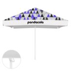 Parasol publicitaire carré ouverture avec poignée et lambrequin - Tahiti square | pandacolach - thumb - 1