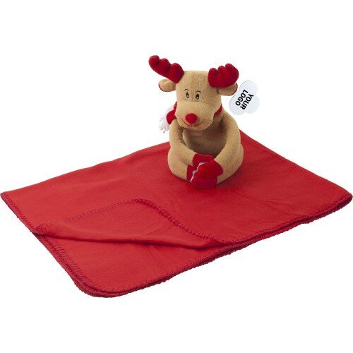 Peluche personnalisée renne de noël avec plaid polaire - Vondin | pandacolach - 1