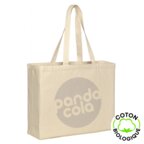 Sac shopping en coton écru avec soufflet XXL - Santa Monica bio | pandacola - thumb - 1