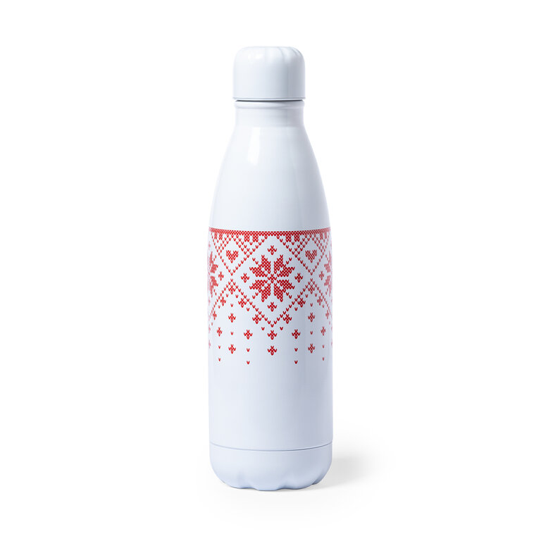 Gourde promotionnelle motif Noël 790 ml en acier bicolore - Yalok | pandacolach