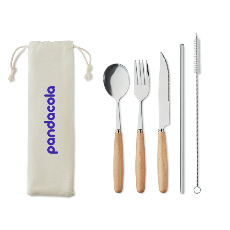 Set de couverts personnalisé avec pochette - Coukine | pandacolach