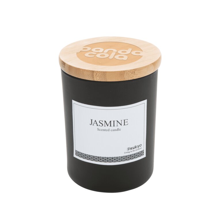 Bougie parfumée au Jasmin personnalisable avec couvercle en bambou - Flam | pandacola
