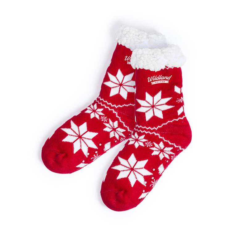 Paire de chaussettes anti-dérapantes personnalisée motif Noël - Camiz | pandacola