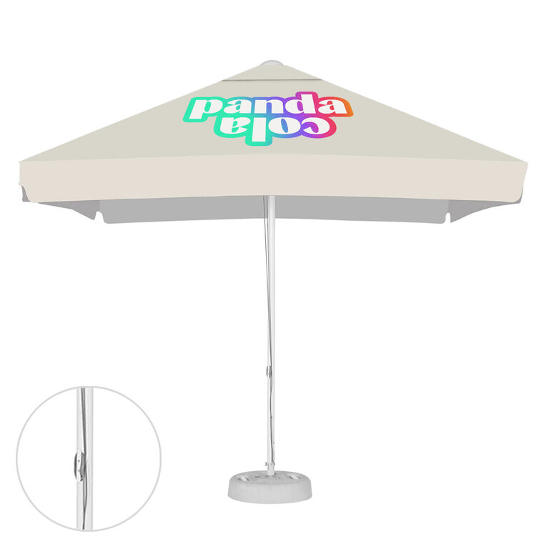 Parasol promotionnel carré avec ouverture corde avec lambrequin - Fidji square | pandacolach