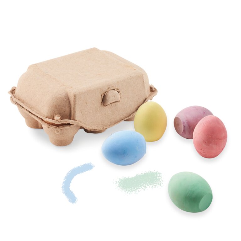 Set de 6 craies de couleurs personnalisées en forme d'œuf dans une boîte à œuf - Oeuforie | pandacolach