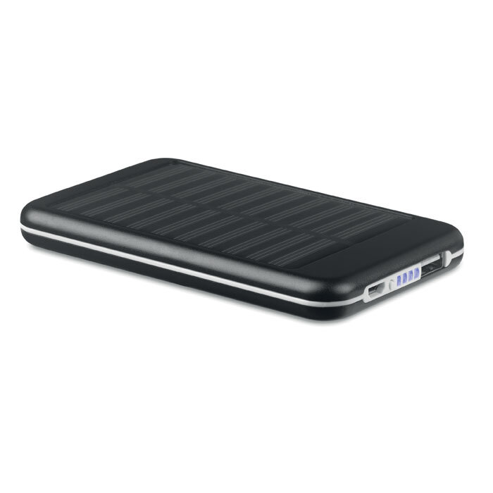 Chargeur externe publicitaire 4000 mAh en aluminium avec panneau solaire - Solarflat | pandacolach