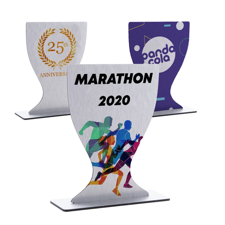 Trophée publicitaire en aluminium couleur au choix - Alobor | pandacolach