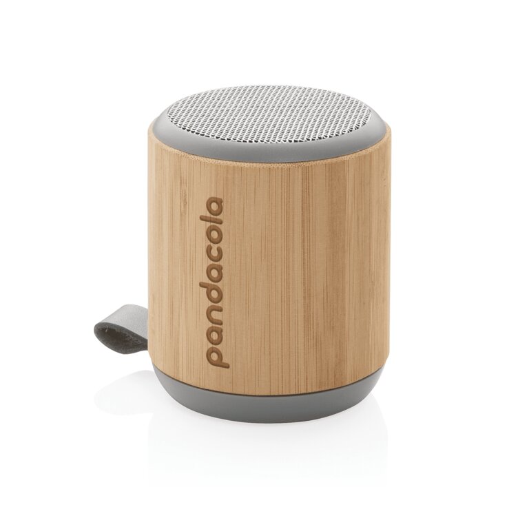 Enceinte sans fil 3 W personnalisable en bambou et Tissu - Boudji | pandacolach