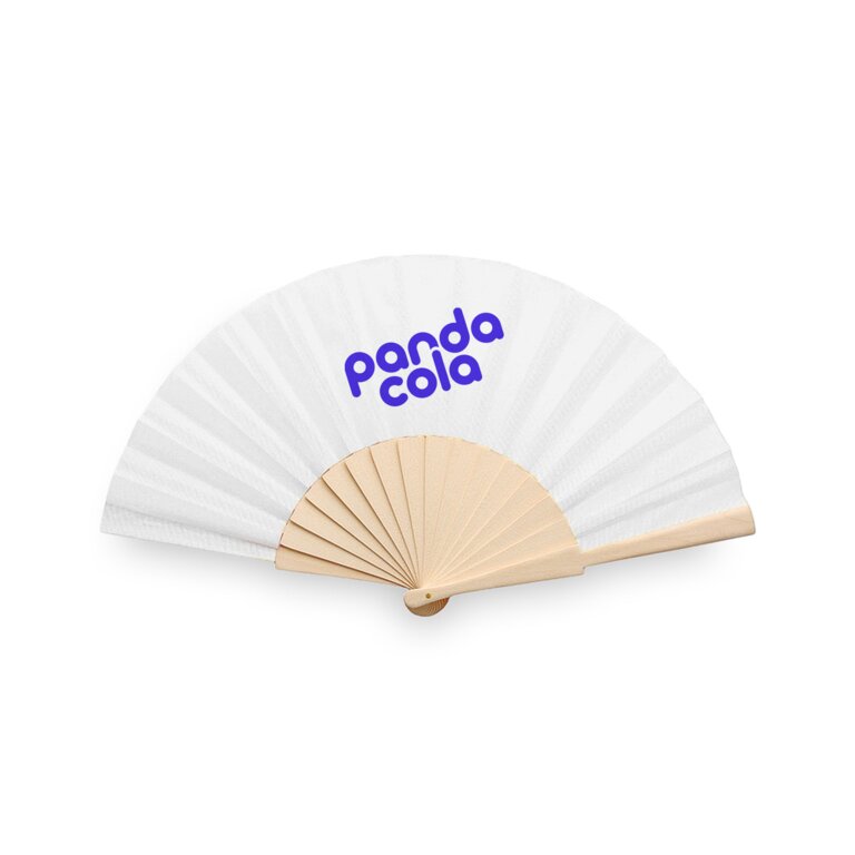 Eventail personnalisé pliable en bois et polyester - Freshai | pandacolach