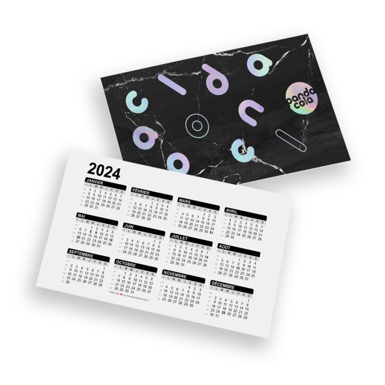 Calendrier personnalisé format carte de visite - Cartan | pandacolach
