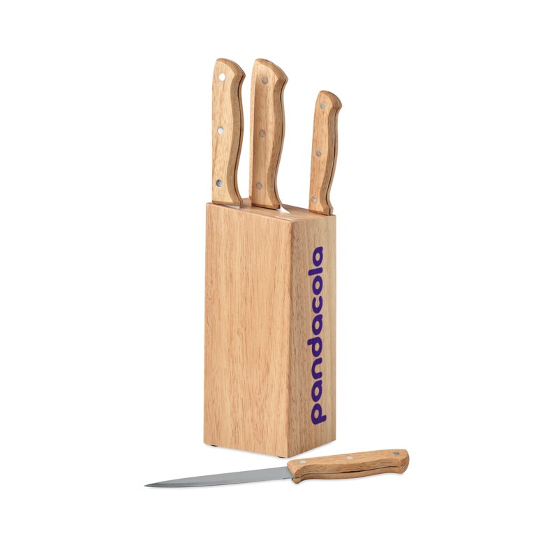 Set de 5 couteaux personnalisé en bois - Cuisto | pandacolach