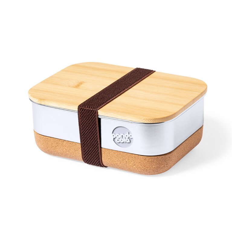 Lunch box personnalisable 1 L en acier avec base en liège - Rokan | pandacola