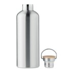 Bouteille isotherme personnalisée à double paroi et bambou 1.5L - Helsinki Silver | pandacola - thumb - 1