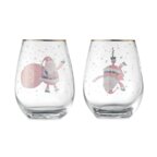 Lot de 2 verres personnalisés en verre 330 ml avec motif de noël - Double Ohoh | pandacola - thumb - 1