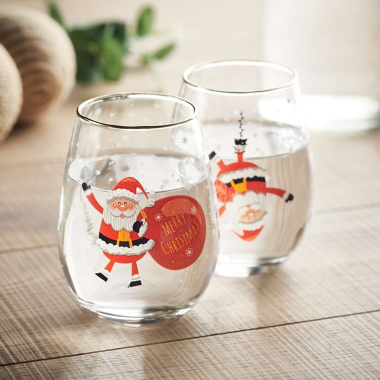 Lot de 2 verres personnalisés en verre 330 ml avec motif de noël - Double Ohoh | pandacolach - 2