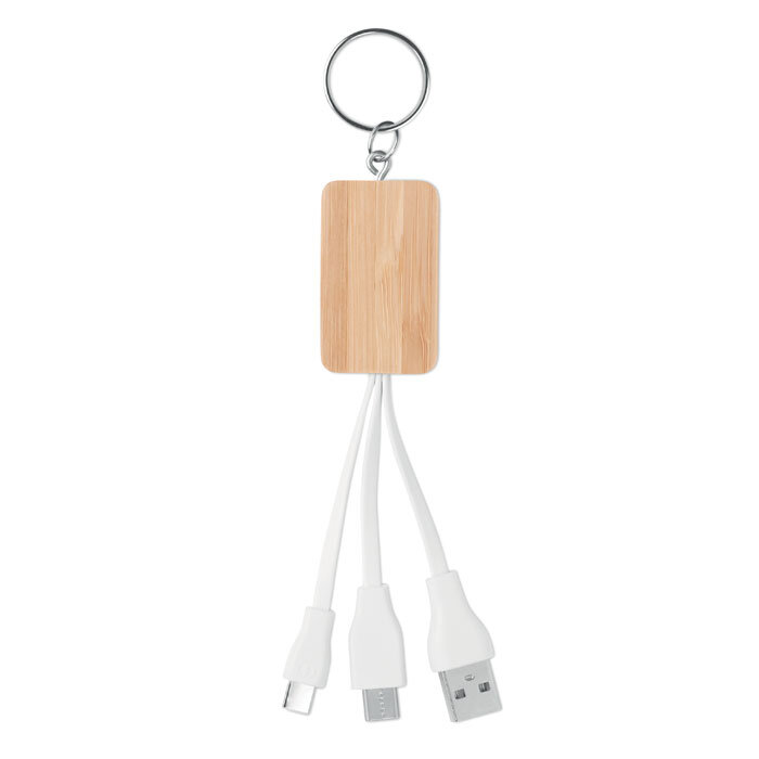 Porte-clés publicitaire avec 3 câbles de chargement différents - Clauer | pandacola