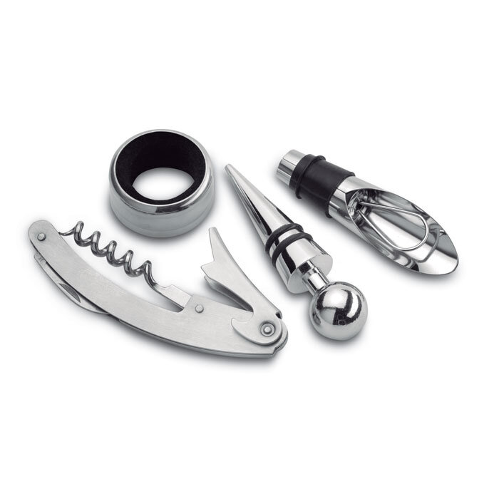 Set à vin personnalisé en métal 4 accessoires - Winory | pandacola - 1