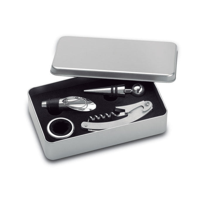 Set à vin personnalisé en métal 4 accessoires - Winory | pandacolach