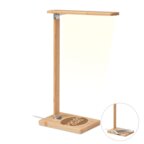 Lampe LED de bureau tactile personnalisable avec charge sans fil et port USB - Lighto | pandacola - thumb - 3