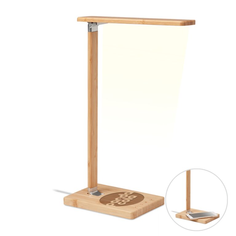 Lampe LED de bureau tactile personnalisable avec charge sans fil et port USB - Lighto | pandacolach