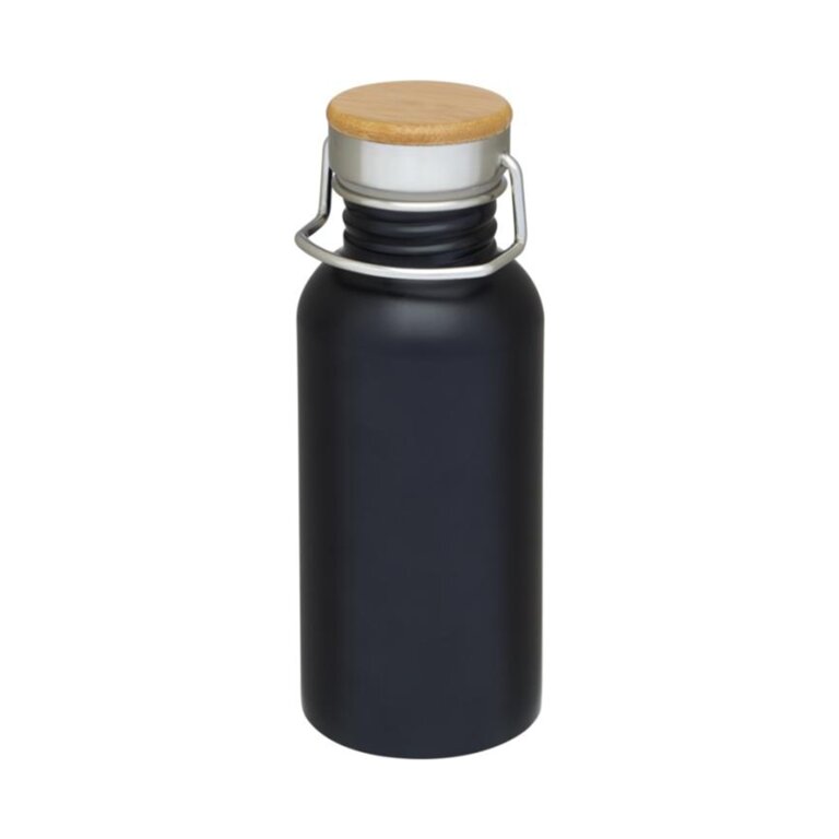 Exp. Rapide 5 j - Bouteille publicitaire en acier inoxydable avec poignée et couvercle bambou 550 ml - Bilou | pandacolach