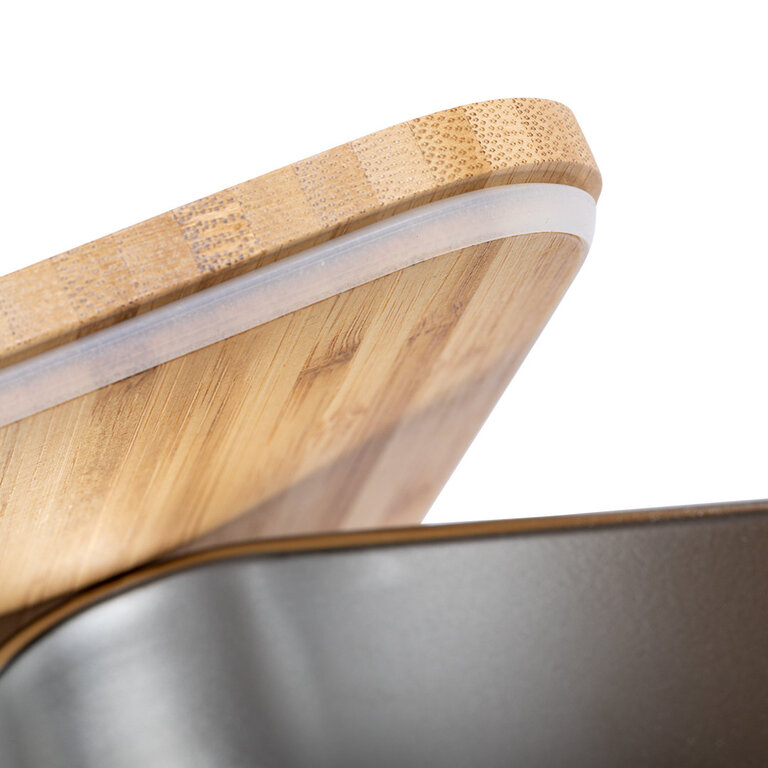 Lunch box publicitaire acier inoxydable avec couvercle en bambou 600 ml - Sariul | pandacola - 3