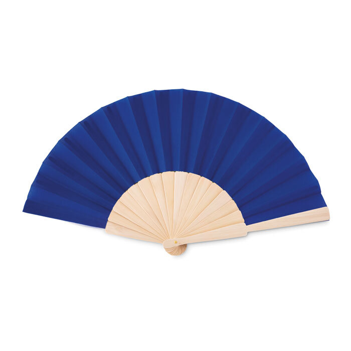 Eventail publicitaire pliable en bois et polyester - Fanny Wood | pandacolach