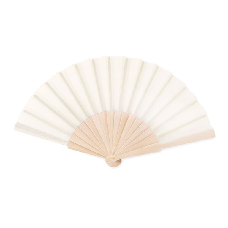 Eventail publicitaire pliable en bois et polyester - Fanny Wood | pandacola
